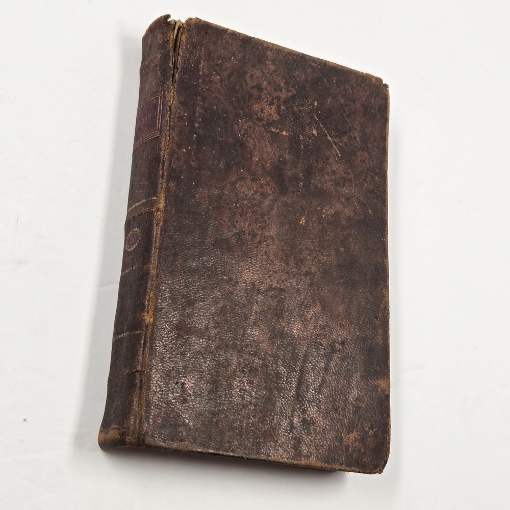 1798 Antique Book Edward Human Nature Vol II Leather w/ Personal Inscription